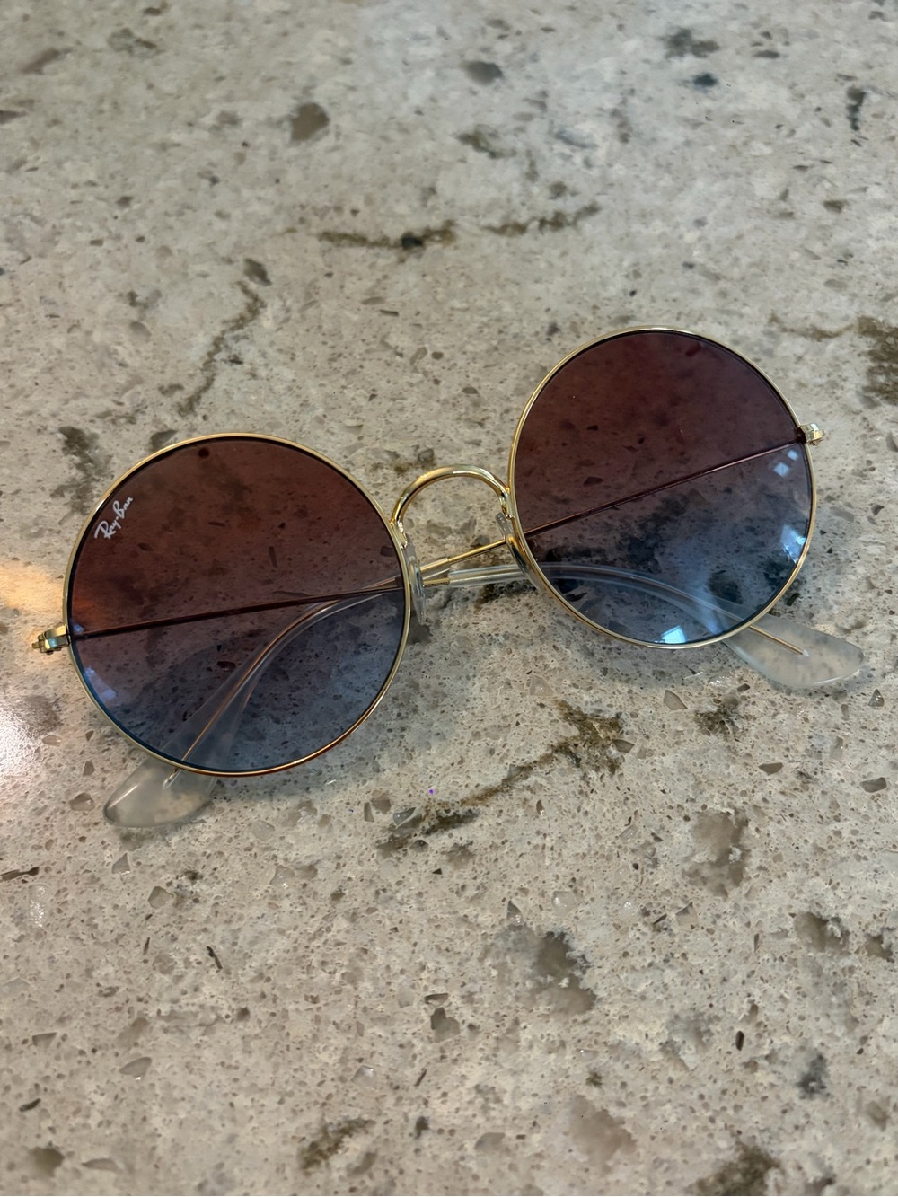 Ray-Ban Women's Round Gold Frame Sunglasses with Gradient Lenses